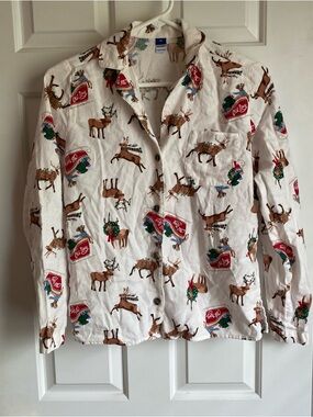 Old Navy Christmas Reindeer PJ Top XS